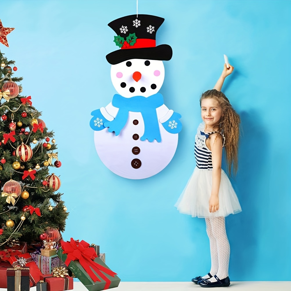 Diy Felt Christmas Snowman Game Set Detachable Decorations - Temu