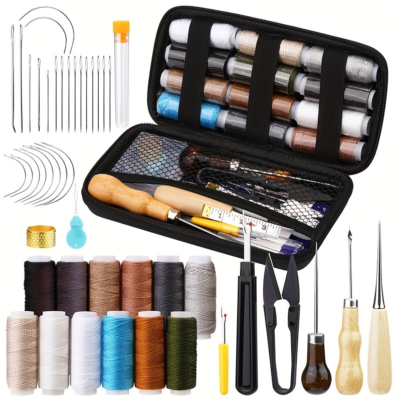 Upholstery Repair Sewing Kit, 48 pcs Leather Sewing Kit with