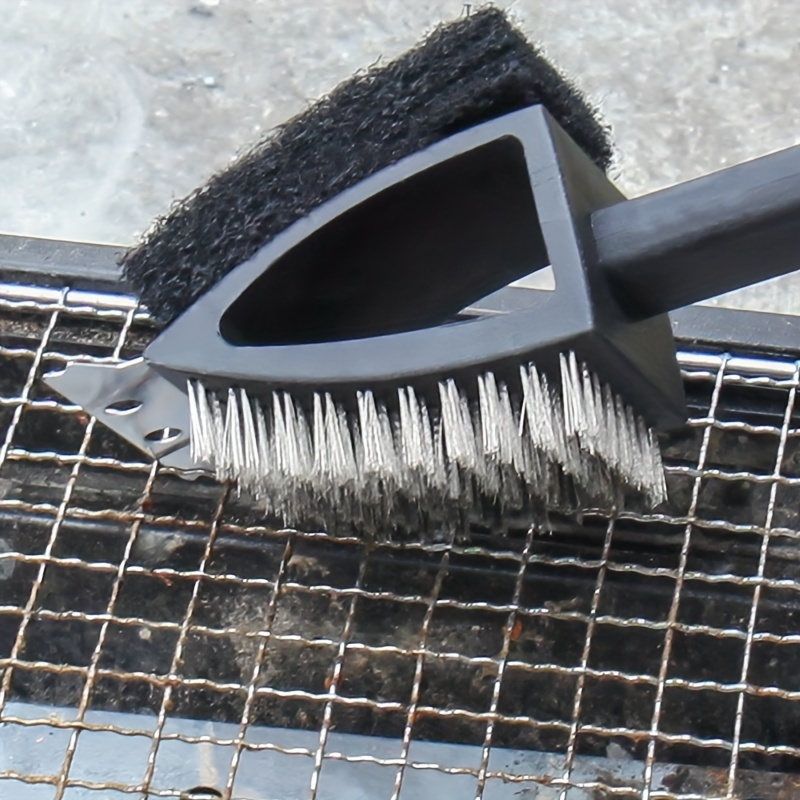 Steel Brush Cleaning Brush Long Handle Commercial Cleaning Tools Grill  Steel Brush Long Handle Grill Mesh Stainless Steel Brush Iron Brush - Temu