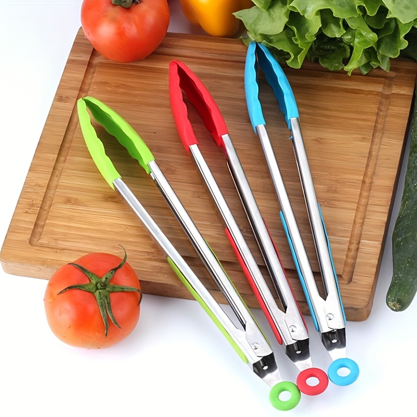 Silicone BBQ Grilling Tong Salad Bread Serving Tongs Non-Stick