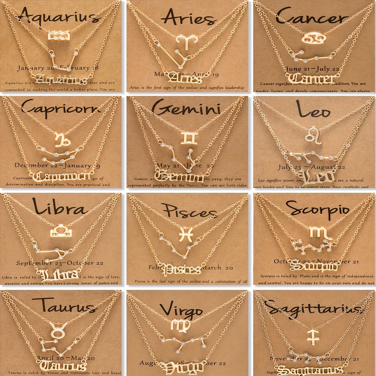 Zodiac Sign Bracelet Constellation Astrology Symbol Month Birthday