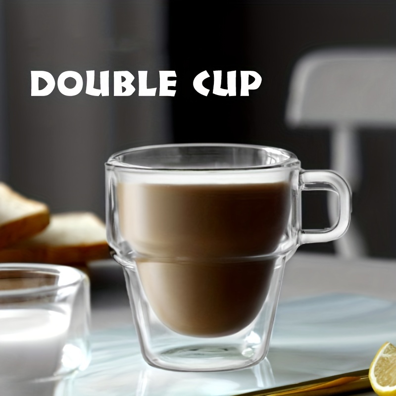 Double Walled Glass Coffee Cups, Clear Coffee Mugs With Handle, Perfect For  Coffee, Cappuccino, Latte, Tea, Juice, Suitable For Christmas, Family  Dinners, Birthday Parties, - Temu