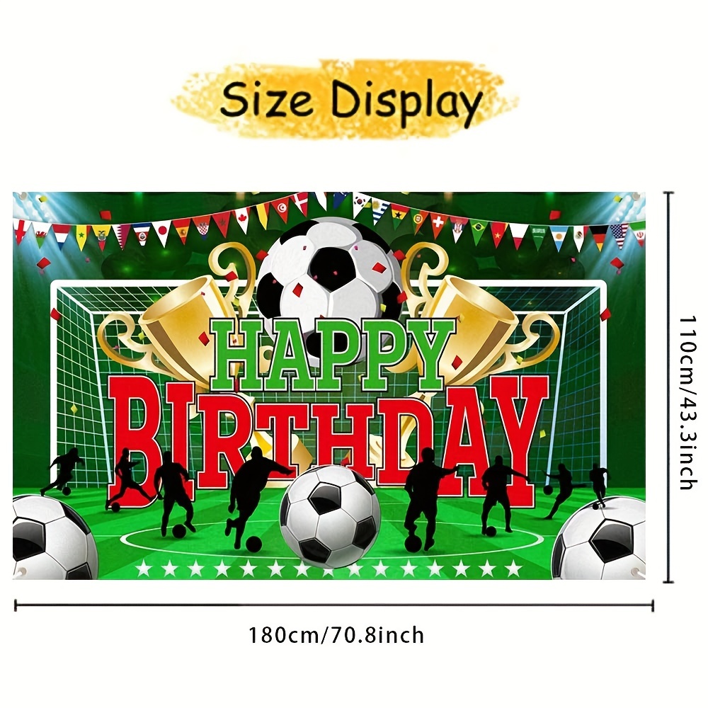 Soccer Happy Birthday Banner Party Backdrop Decoration