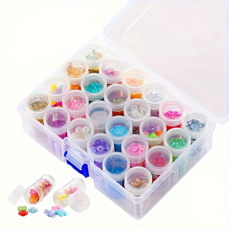 24/60 Grid Diamond Painting Storage Box Round Bottles Drill Beads Holder  Case