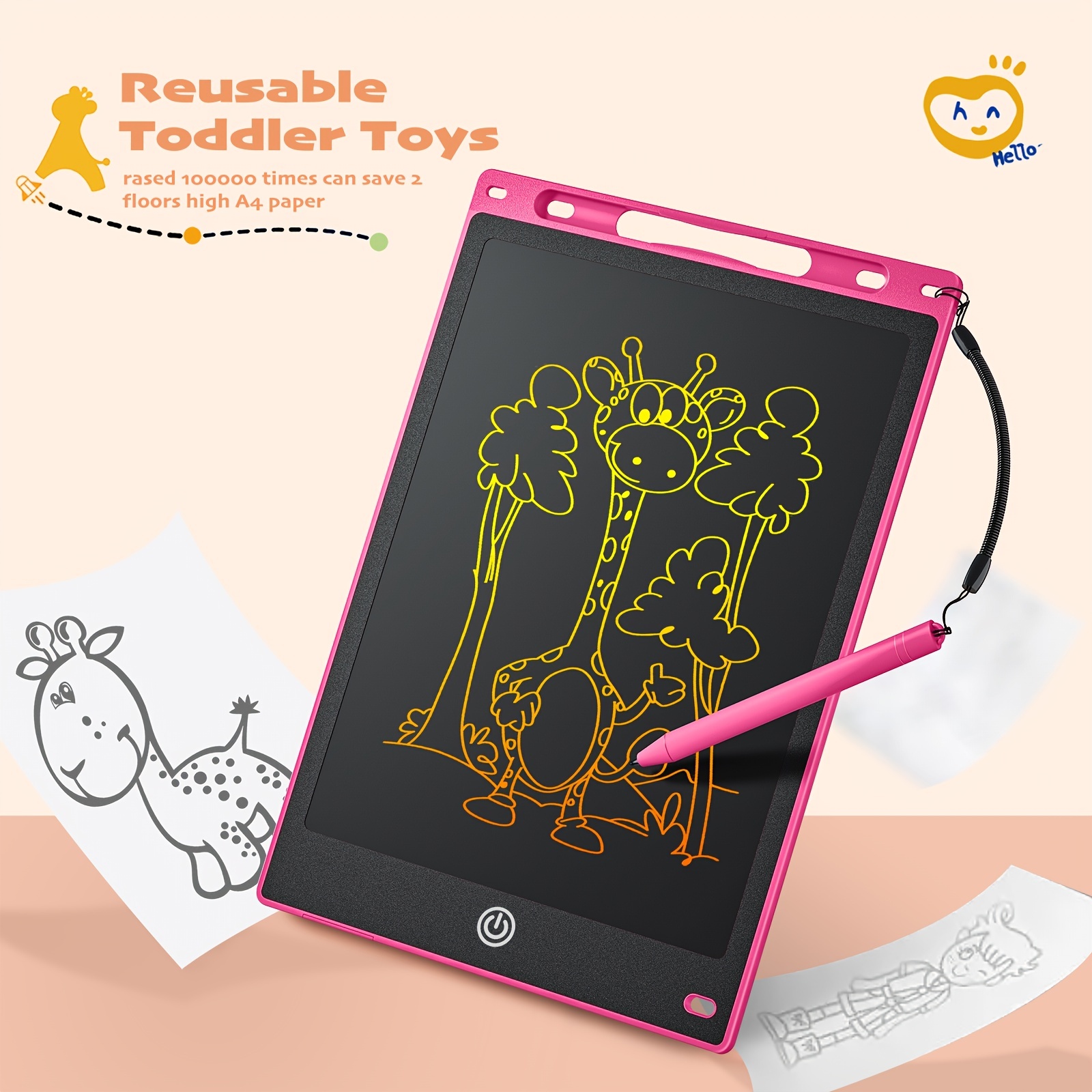LCD Writing Tablet for Kids Coloring Drawing Tablet for 2 3 4 Years Old  Girls and Boys Birthday Gifts Reusable Doodle Board 10 Inch for Toddlers 2