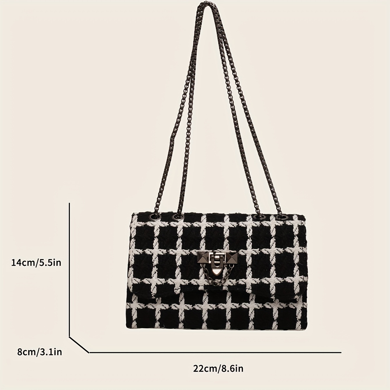 Colourblock Crossbody Bag with Chain Handle