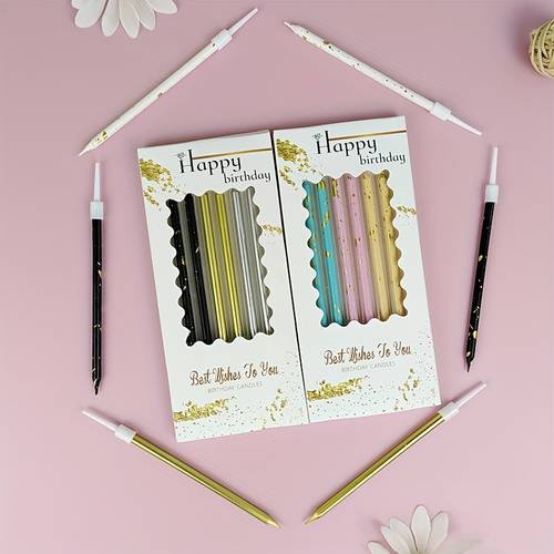 6 pack indoor happy birthday twisted cake decorations colored pencil party birthday celebration supplies creative cake decorating inserts