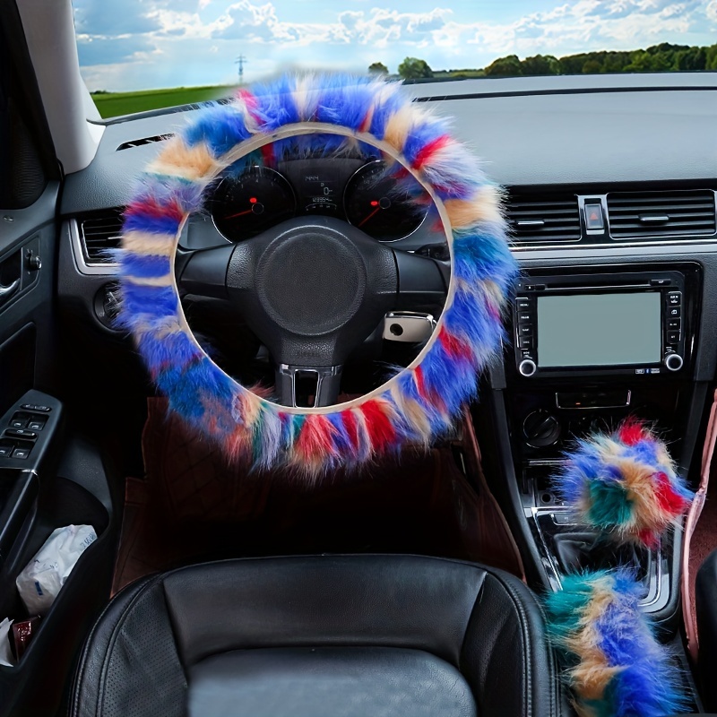 Microfiber Plush Steering Wheel Cover For Winter Warm And - Temu