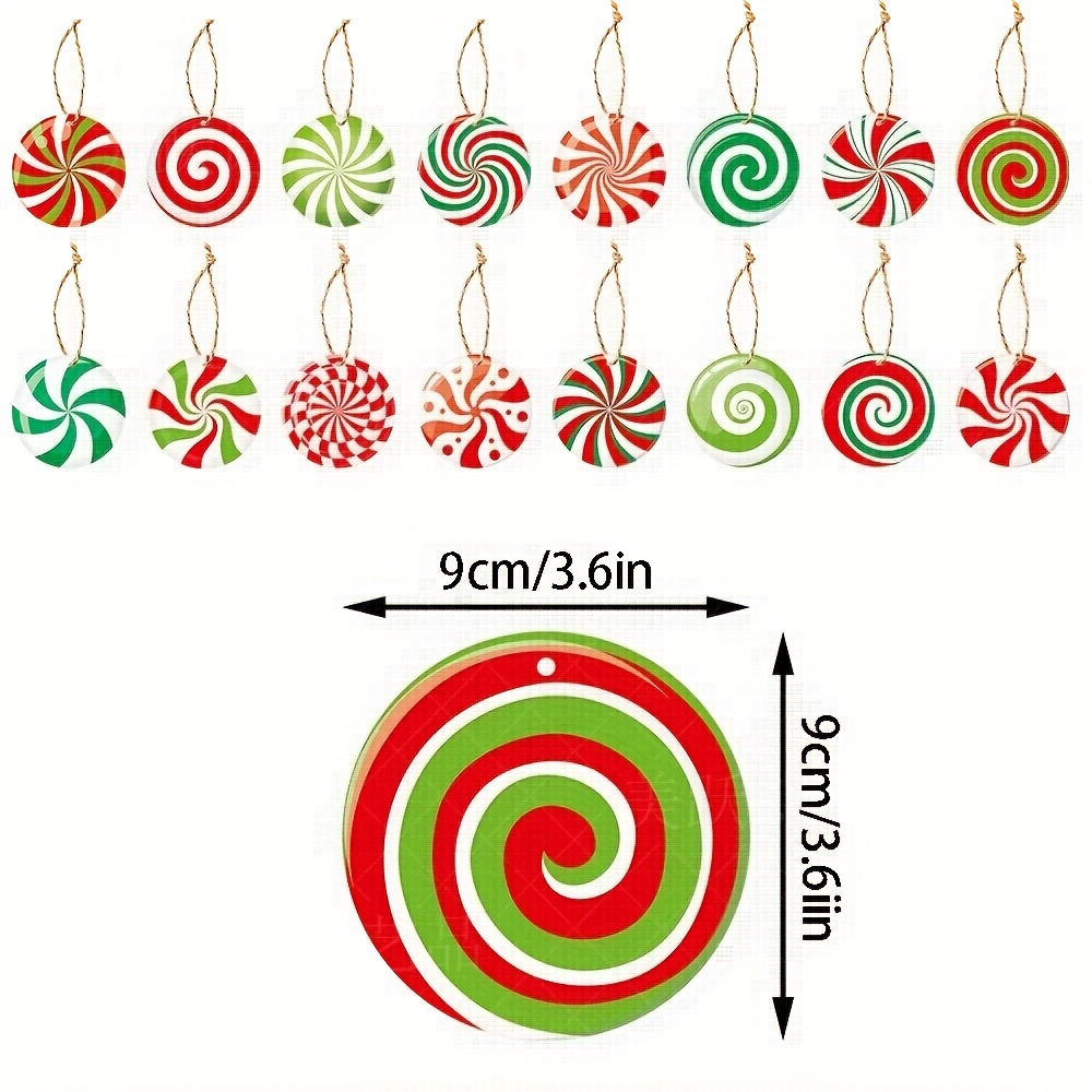 1 set 32 pcs christmas decoration arrangement candy hanging ornament charms holiday decoration hanging tag hanging christmas tree indoor outdoor house yard christmas supplies details 2