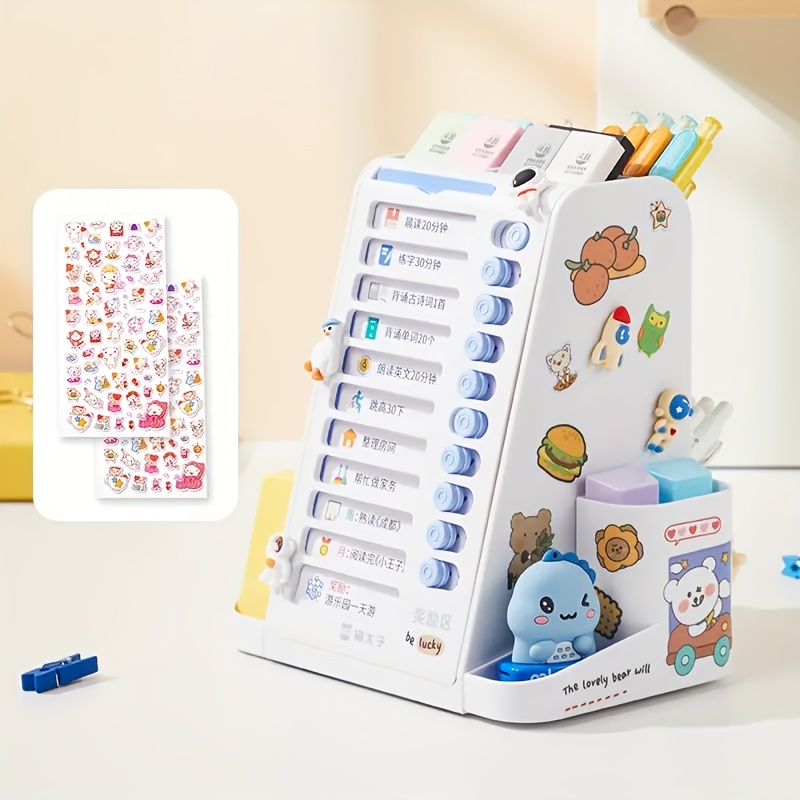 Cute Student Learning Stationery Transparent Plastic Box - Temu