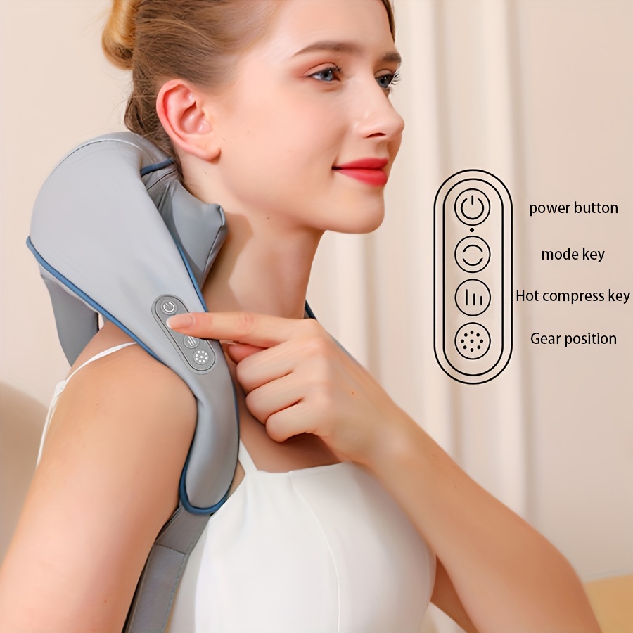 Back And Neck Massager With 3 Levels Adjustable Heating, 8 Nodes Deep  Kneading Massage For Neck, Back, Shoulder, Use At Home, Car, Office  Christmas Gifts - Temu