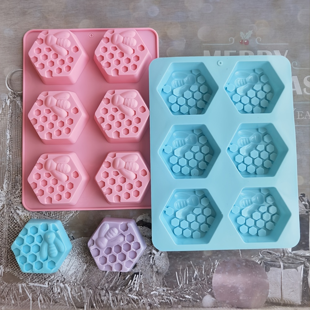 Handmade Soap Silicone Mold 6-Piece Bee Shape Silicone Mold Handmade Soap  Mold Homemade Honeycomb DIY Cake Mold Soap Molds
