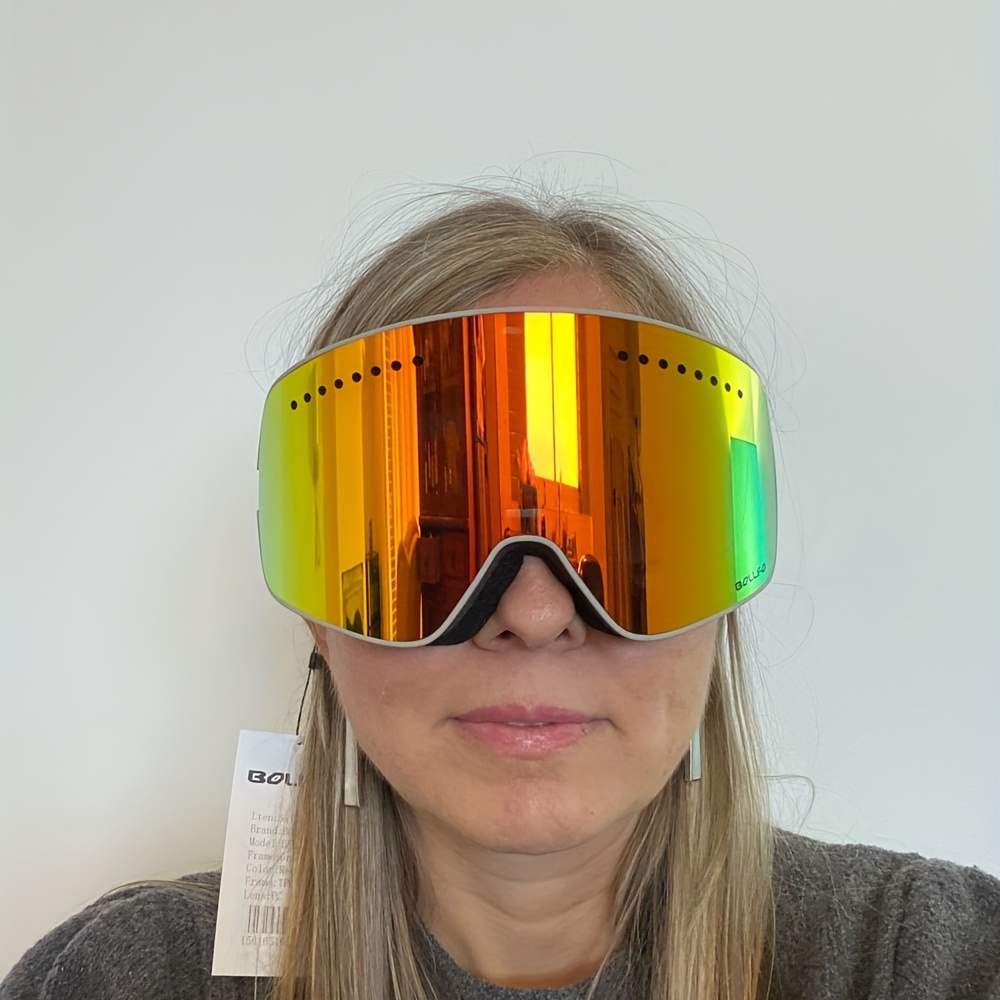 Gafas de esquí antivaho de doble capa para hombre, lentes de esquí