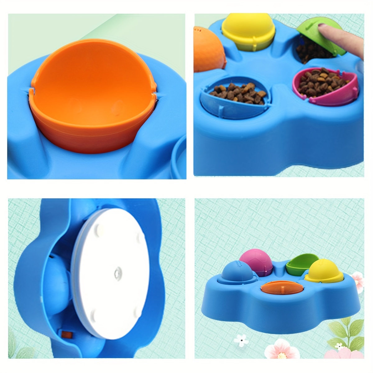 Dog Puzzle Toys, Spinning Food Dispensing Toy Slow Feeder Bowl For Iq  Training Interactive Dog Toys - Temu