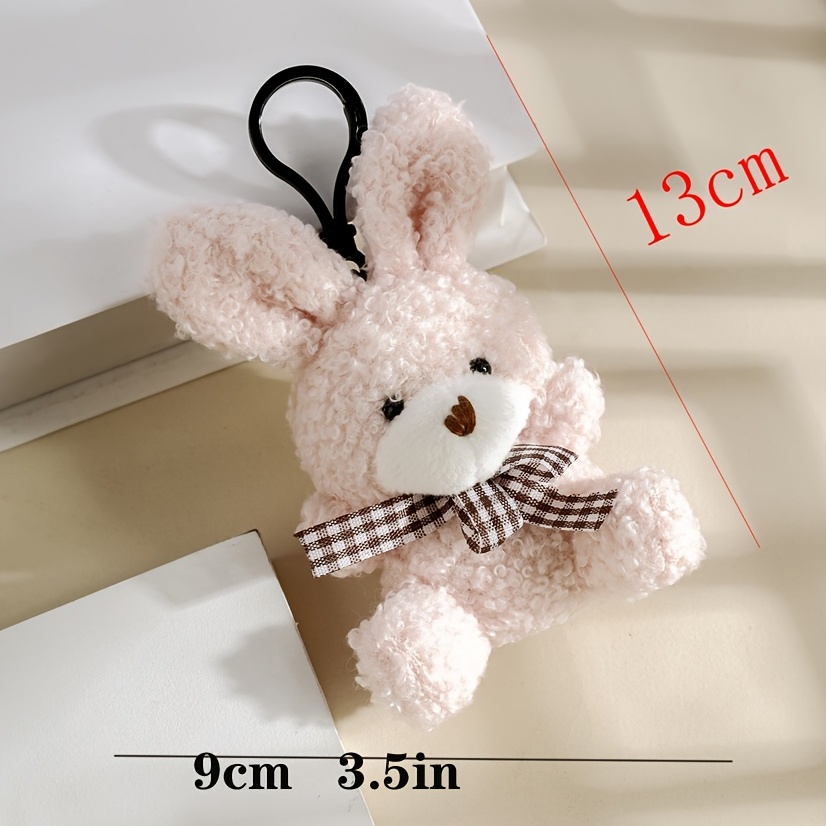 Fluffy Pompom Rabbit Fur Bunny Keychain Women Cute Girls Pearl