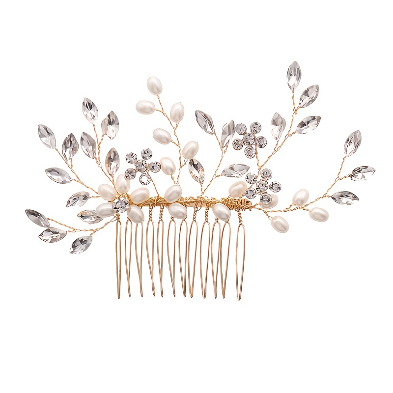 Crystal Flower Bridal Hair Comb with Silver Accents