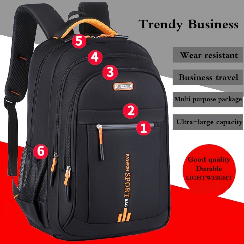 

Large Capacity Nylon Backpack, Unisex Fashion Trendy School Bookbag For School, Durable Travel Backpack