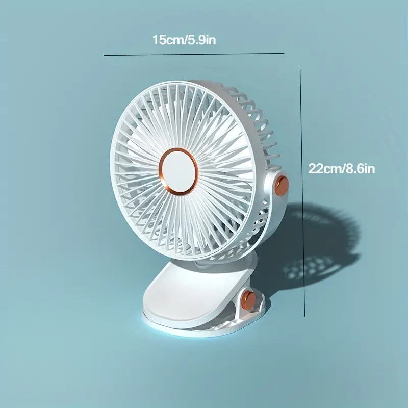 6 inch usb small fan mini student dormitory clip fan rechargeable desktop desktop bed brushless silent fan with light details 0