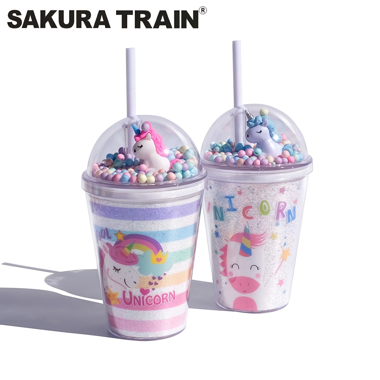 Magical Unicorn Tumbler Cup: Double Wall Reusable Plastic Water