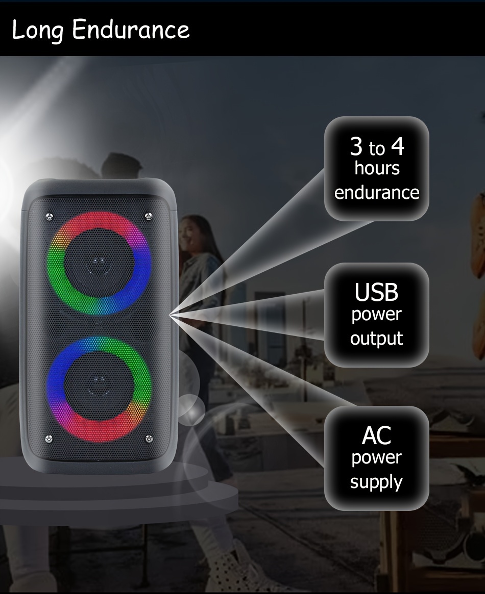 King Lucky Kts 1265 Altavoz Inalámbrico Subwoofer Luces Temu Mexico