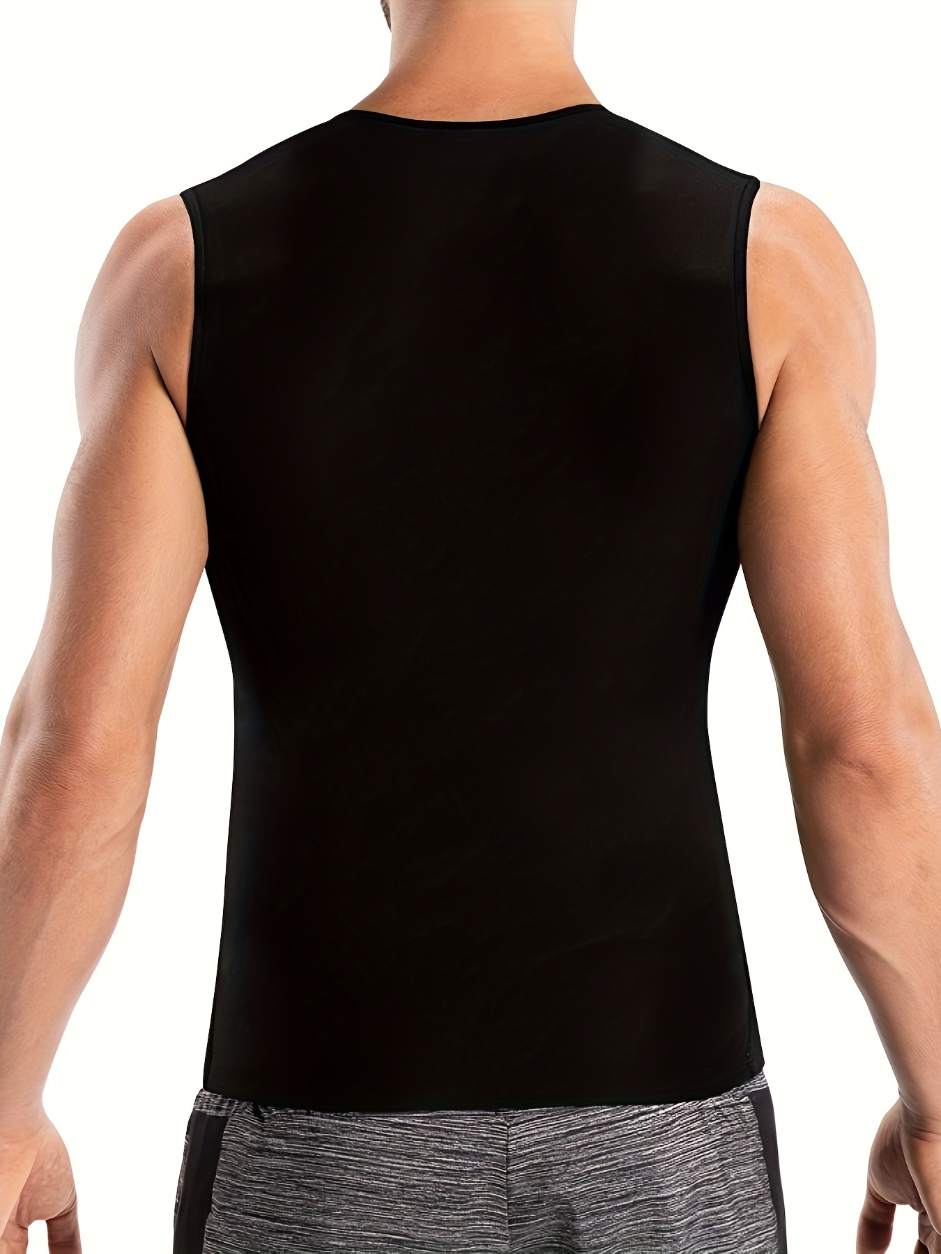 Men's Sauna Suit Sweat Vest Tank Top Neoprene T-Shirt Waist