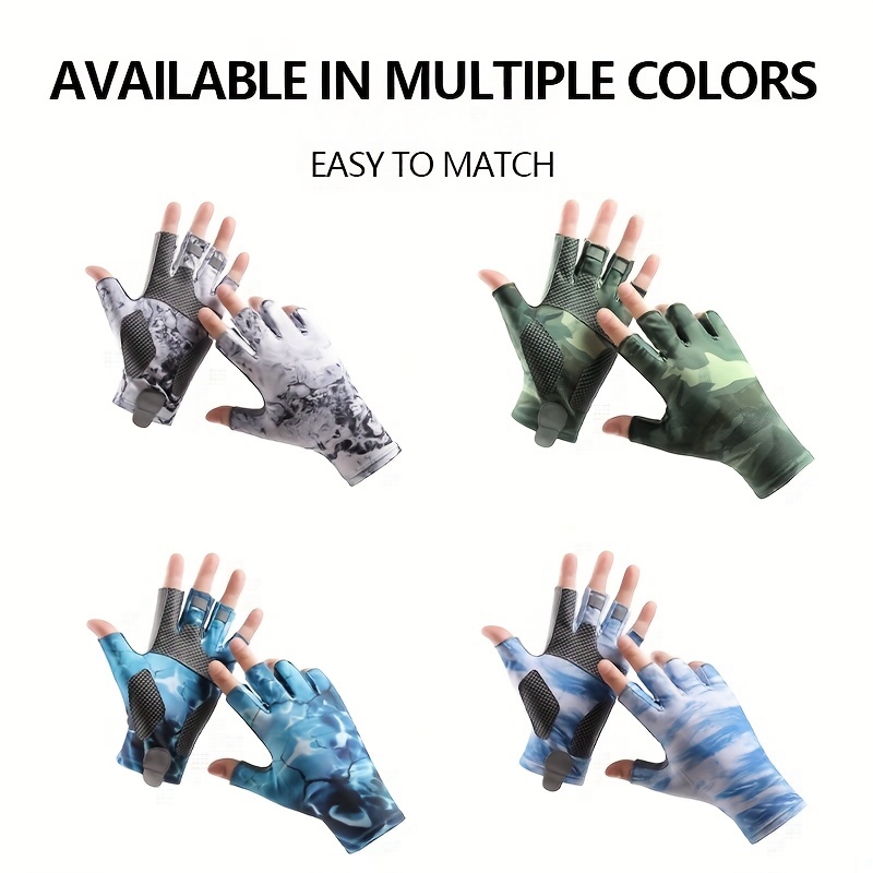 1pcs Fishing Gloves 2 Fingers Breathable Gloves Wearable Anti-slip