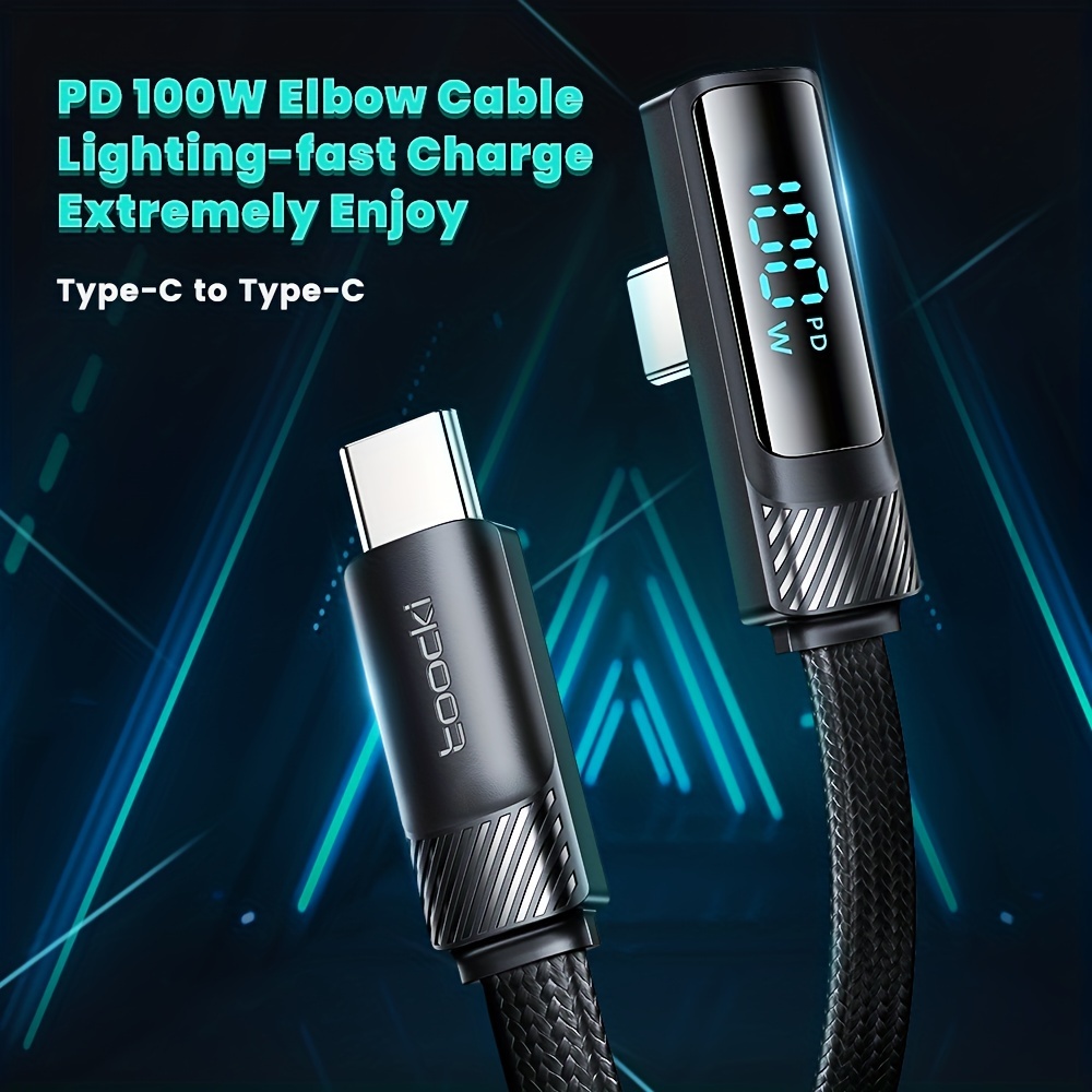 1pc Toocki 100w Cable Usb Usb C Soporte Pd2.0/qc3.0 4.0 - Temu