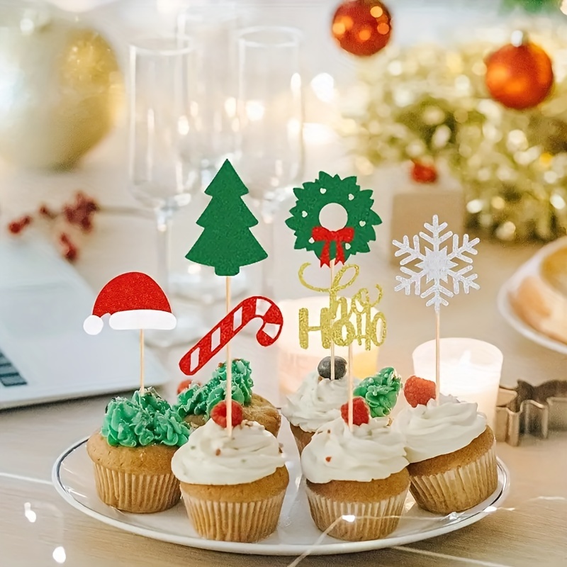 Decorating Cakes Accessories, Cupcake Topper Christmas