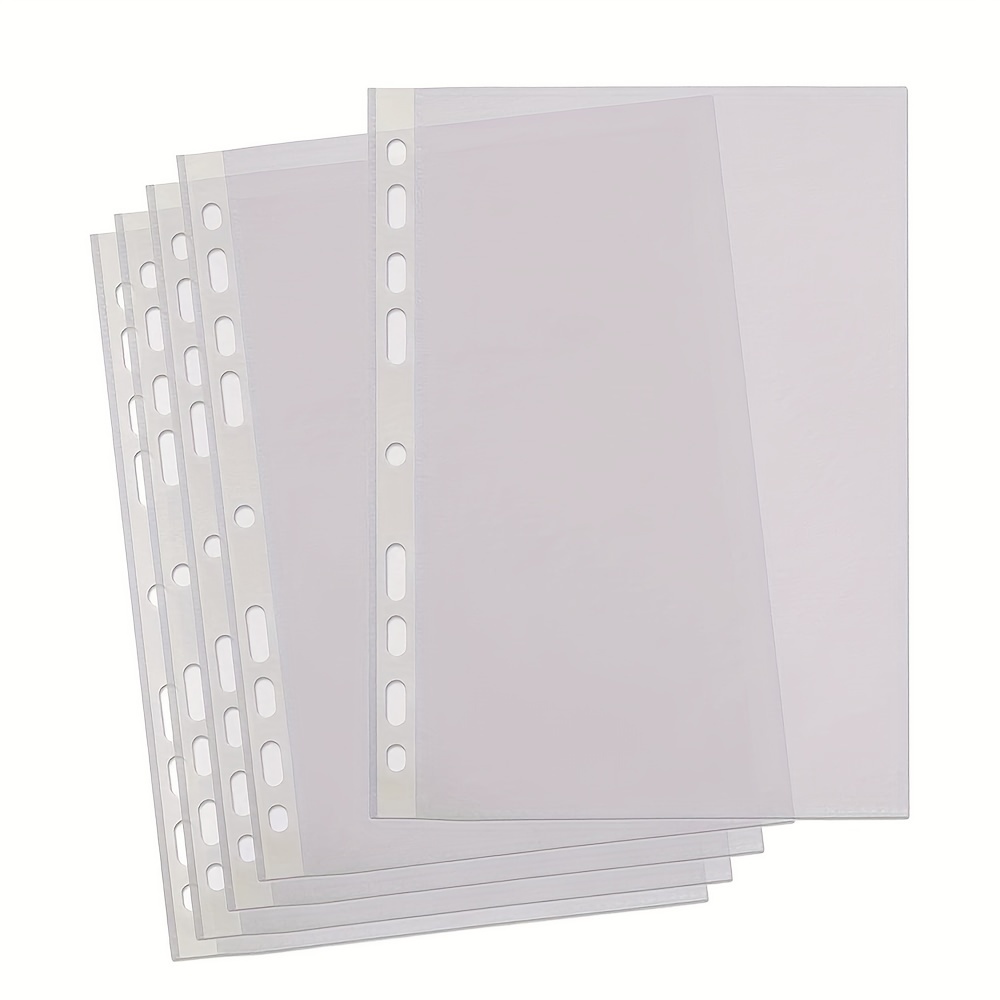 Paquete de 12 protectores de hojas transparentes de tamaño A5 de 4.9 x 8  pulgadas, fundas de plástico protectores de página de carga superior para 6