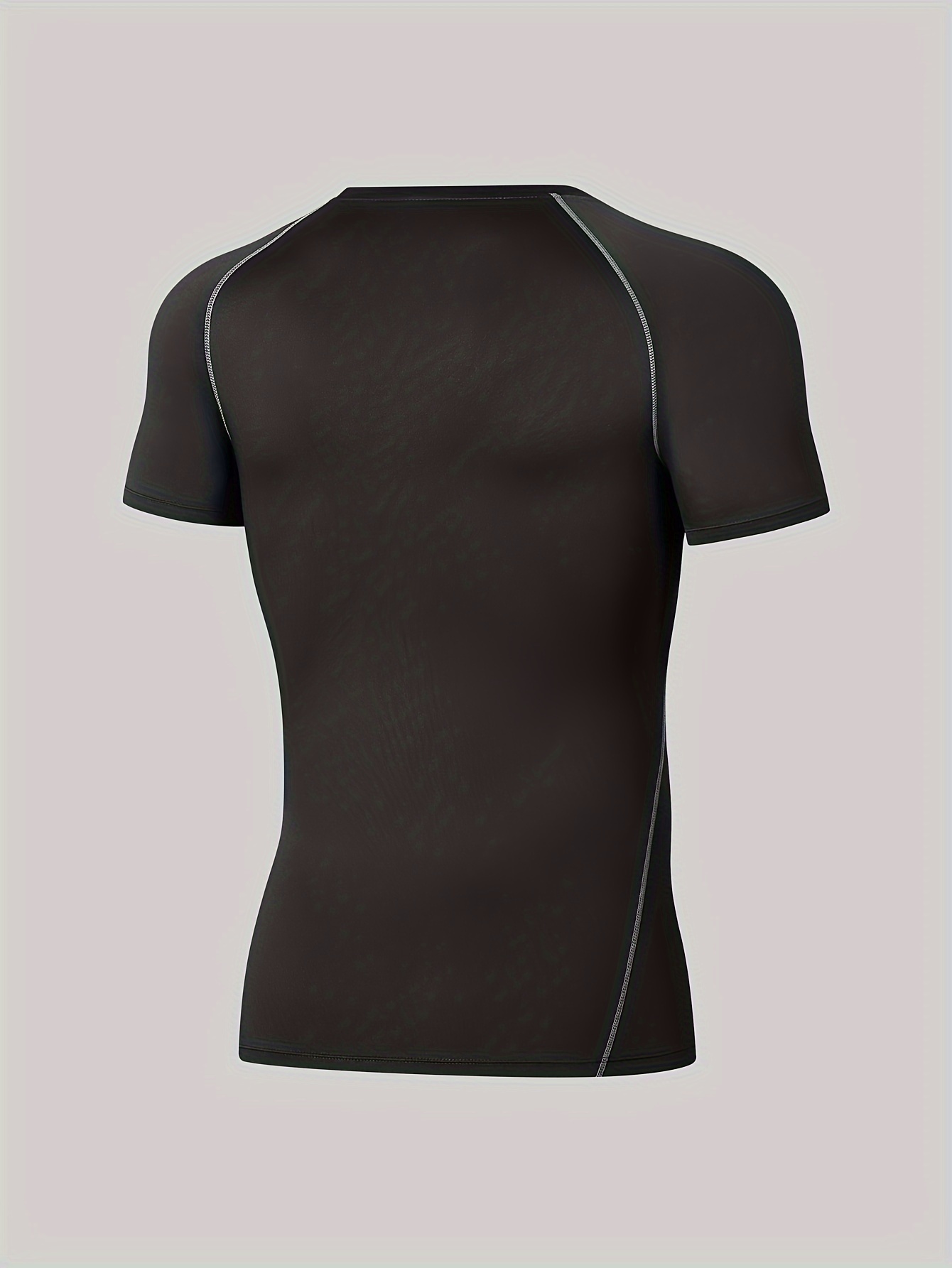 Quick Dry Mens Black Short Sleeve Compression Shirts