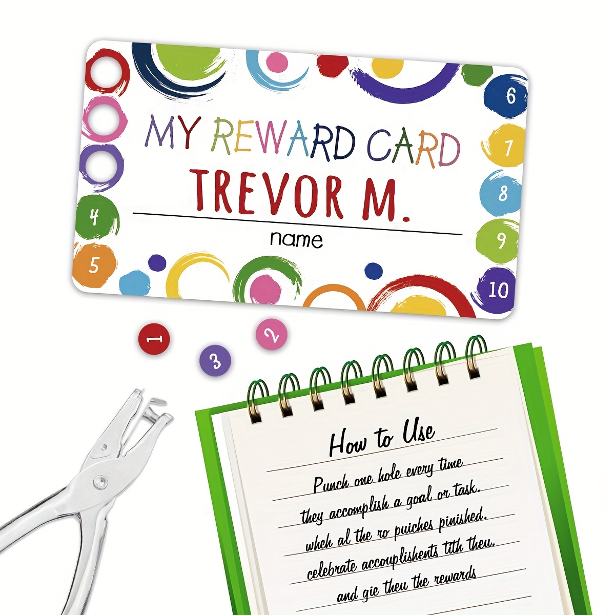 Reward Cards With Hole Puncher - Perfect For Classroom, Home, And Business  - Incentivize Good Behavior And Loyalty With Flower Punch Cards - Temu  United Arab Emirates