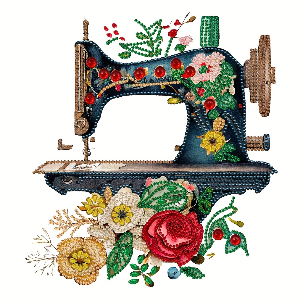 5D Painting Kit, Beginner Crystal Rhinestone Sewing Machine Kit For Adults,  Partially Shaped Bits DIY Painting Pictures, Diamond Dot Craft For Wall De
