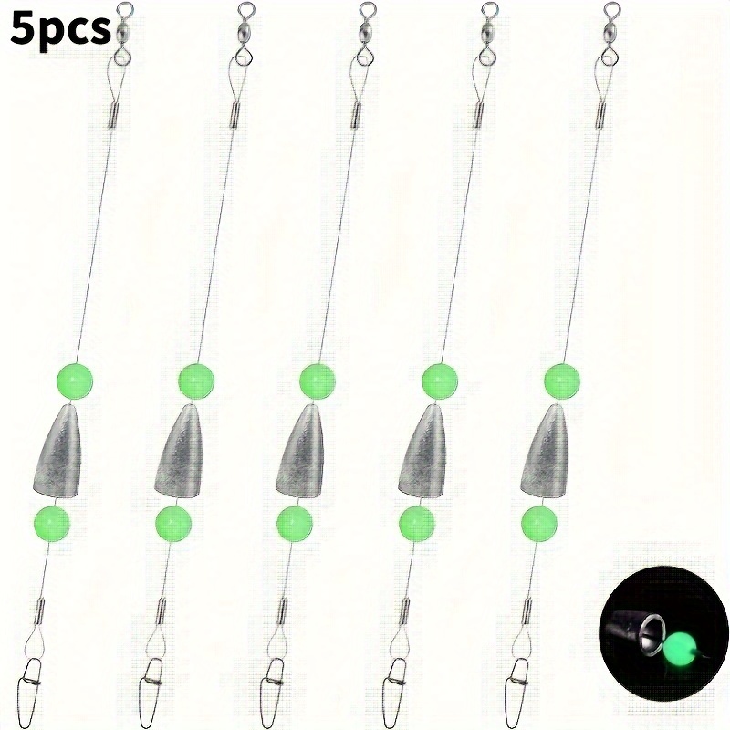 5pcs Steel Fishing Leaders With Fishing Weight Pre Rigged - Temu Canada
