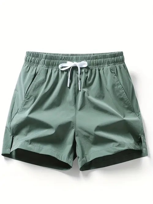 mens breathable shorts with pockets summer drawstring elastic waist loose fit shorts for training