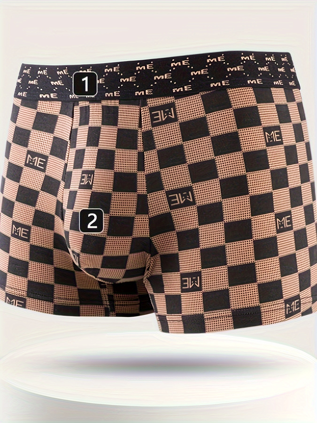 Asian Size Men's Underwear Casual Plaid Thin Cotton - Temu