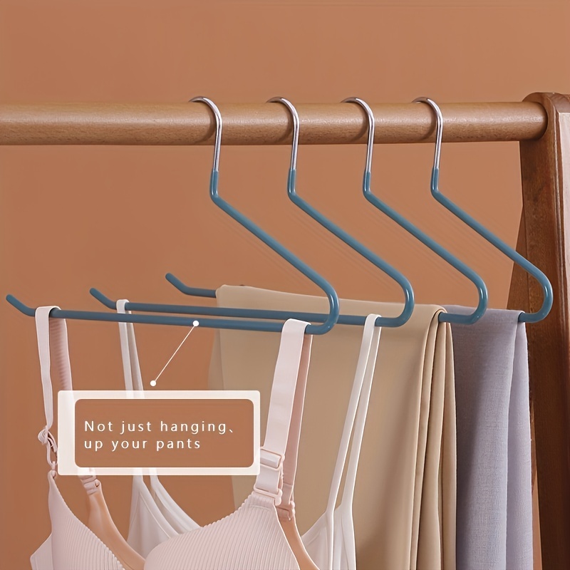 5pcs E-shaped Pants Hanger Storage Anti-slip Coated Clothes Clip