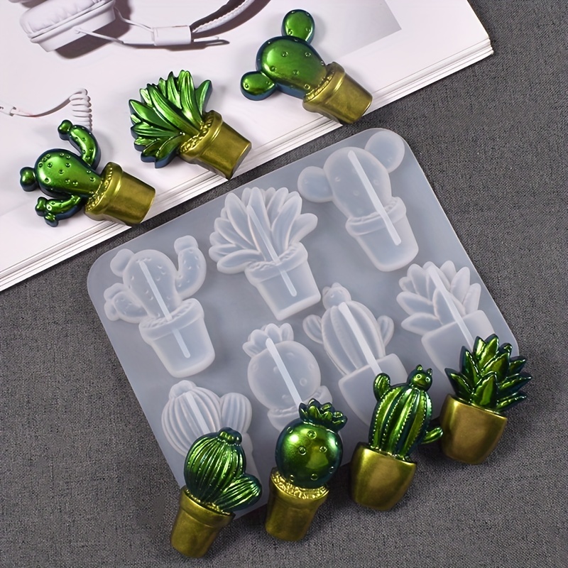 Cactus silicone mold SMALL set -succulents plants for  Fondant-Resin-handcrafts