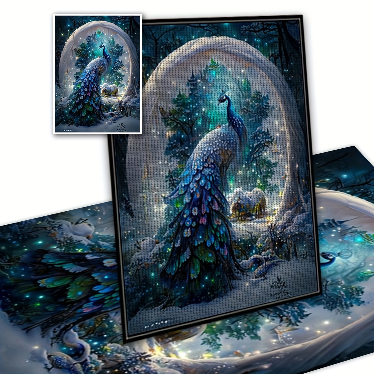 5d Large Diamond Painting Kits Peacock Diamond Painting Kits - Temu