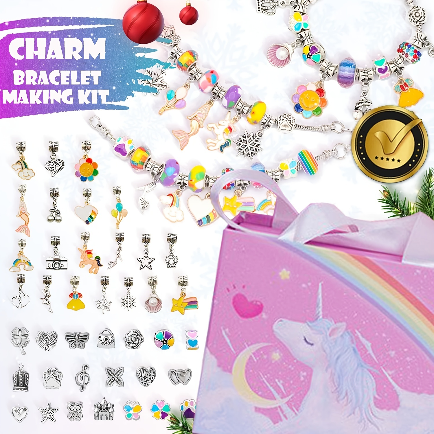 Charm Bracelet Making Kit Jewelry Making Supplies Beads Unicorn Mermaid  Crafts Gifts Set For Girls Teens Age 8 12, High-quality & Affordable