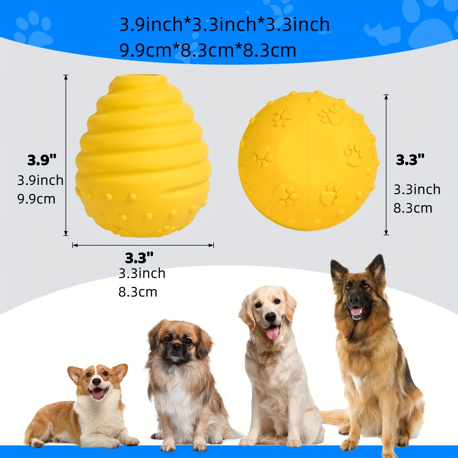 Dog Toy For Large & Medium Dogs, Rubber Treat Dispensing Toy For Aggressive  Chewers, Interactive Slow Feeder Tough Puzzle Toys Teeth Cleaning - Temu