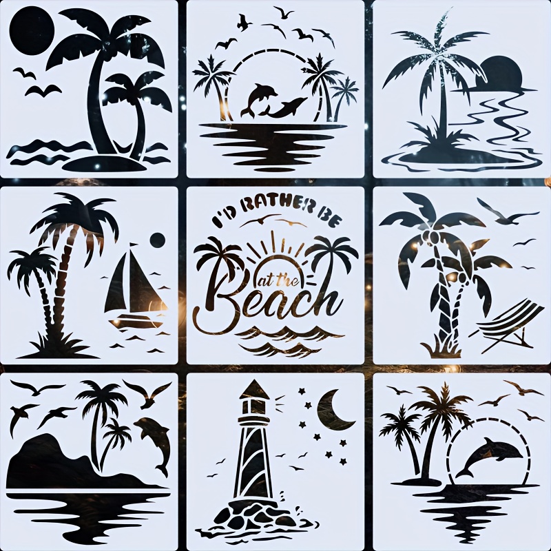 Beach Scenery Coconut Tree Wall Stickers Diy Palm Tree - Temu