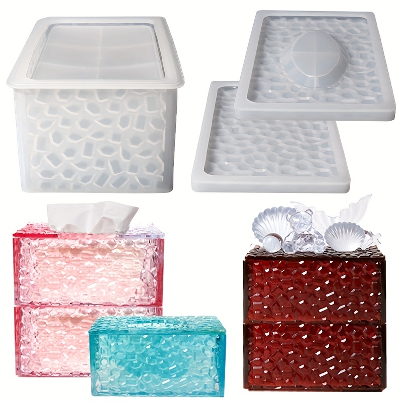 Diy Crystal Multi layer Storage Box Jenga Resin Mold With - Temu