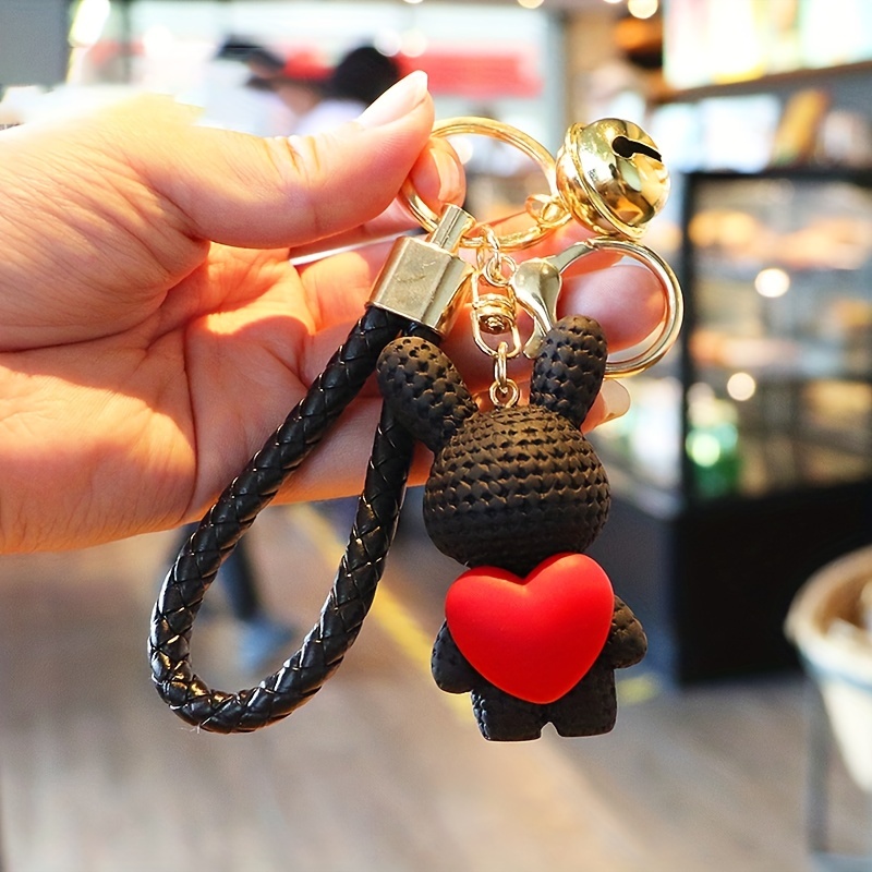 Fashion Bad Bunny Keychain Cute Cartoon Heart Figure Doll Keyring