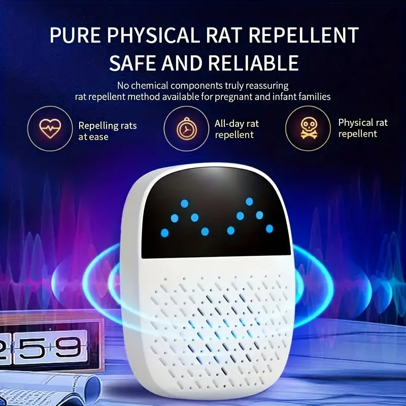 1pc high power ultrasonic insect repellers plug in new ai smart pulse resonance rat repellent insect repellent pest control indoor for mosquito insect mice spider bug ant cockroach applicable space 1000m ultrasonic insect details 3