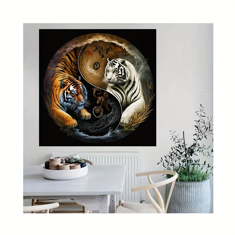 1 Set Of Tiger Pattern Rhinestone Diamond Painting, Diamonds Paintings Kit