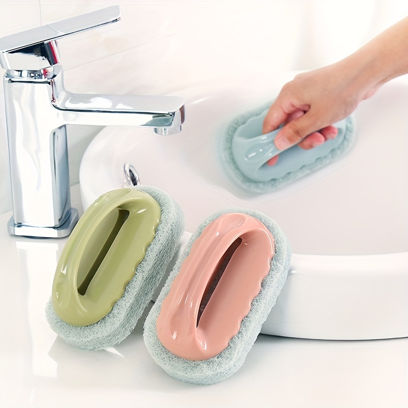 Éponge Multifonctionnelle Pour Le Nettoyage Des Murs De La Salle De Bain,  Brosse À Long Manche Amovible Pour Sol Et Baignoire, Éponge Pour Carreaux  De Céramique, Outils De Nettoyage, 1 Ensemble 