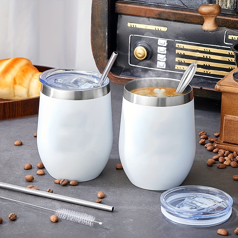 Mi Ko Mi Ka Vaso Termo Con Pajita para Café y Te para Llevar en Mano o en  Coche - Taza Térmica de Acero Inoxidable con Pajita (Crema)