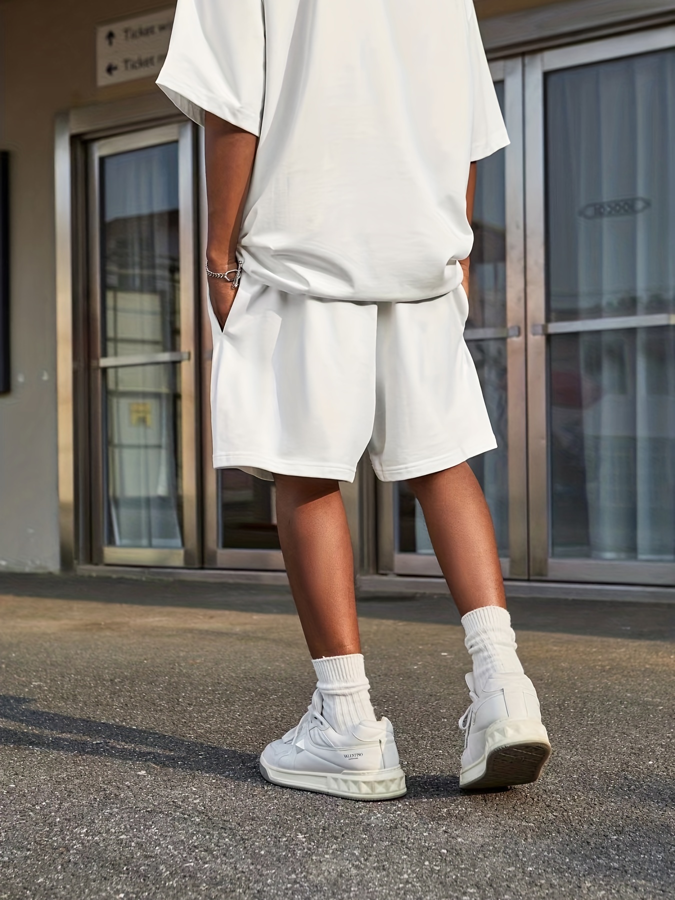 Air force 1 summer outfits (Shorts) (All white) 