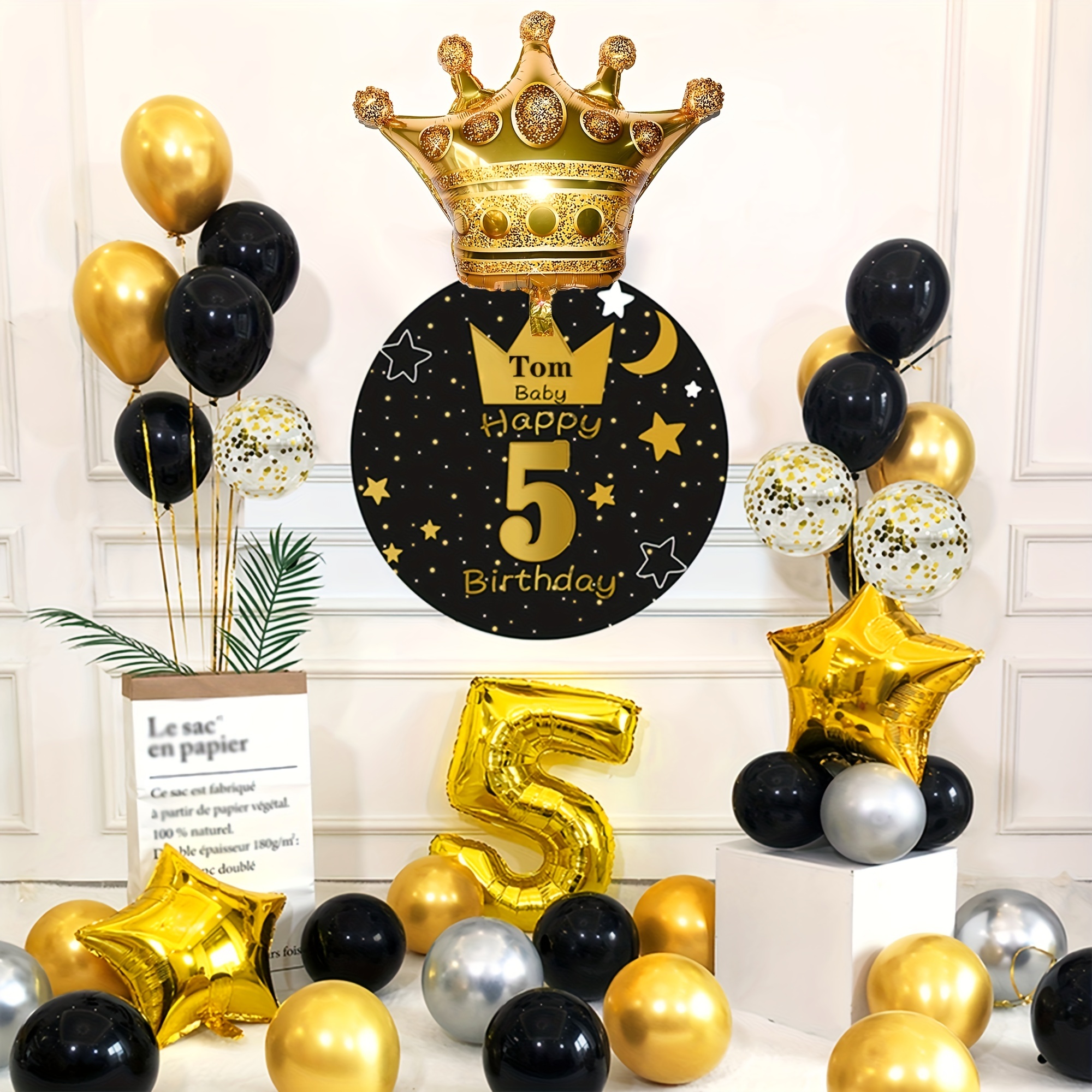 Mini Crown Foil Balloons Princess Prince Golden Air Ballon - Temu