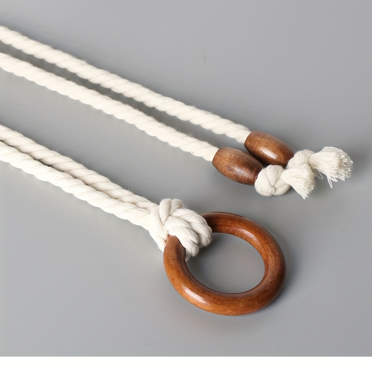 Braided Rope Belt with Tassel Sash - Vintage Style Waistband